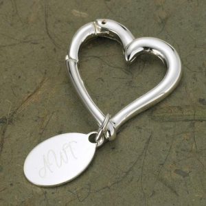 Engraved heart keychain