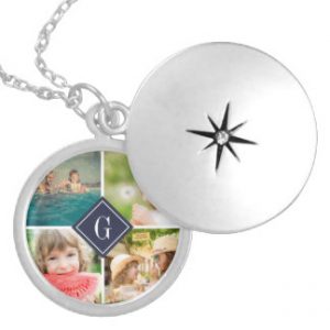 Photo collage locket necklace